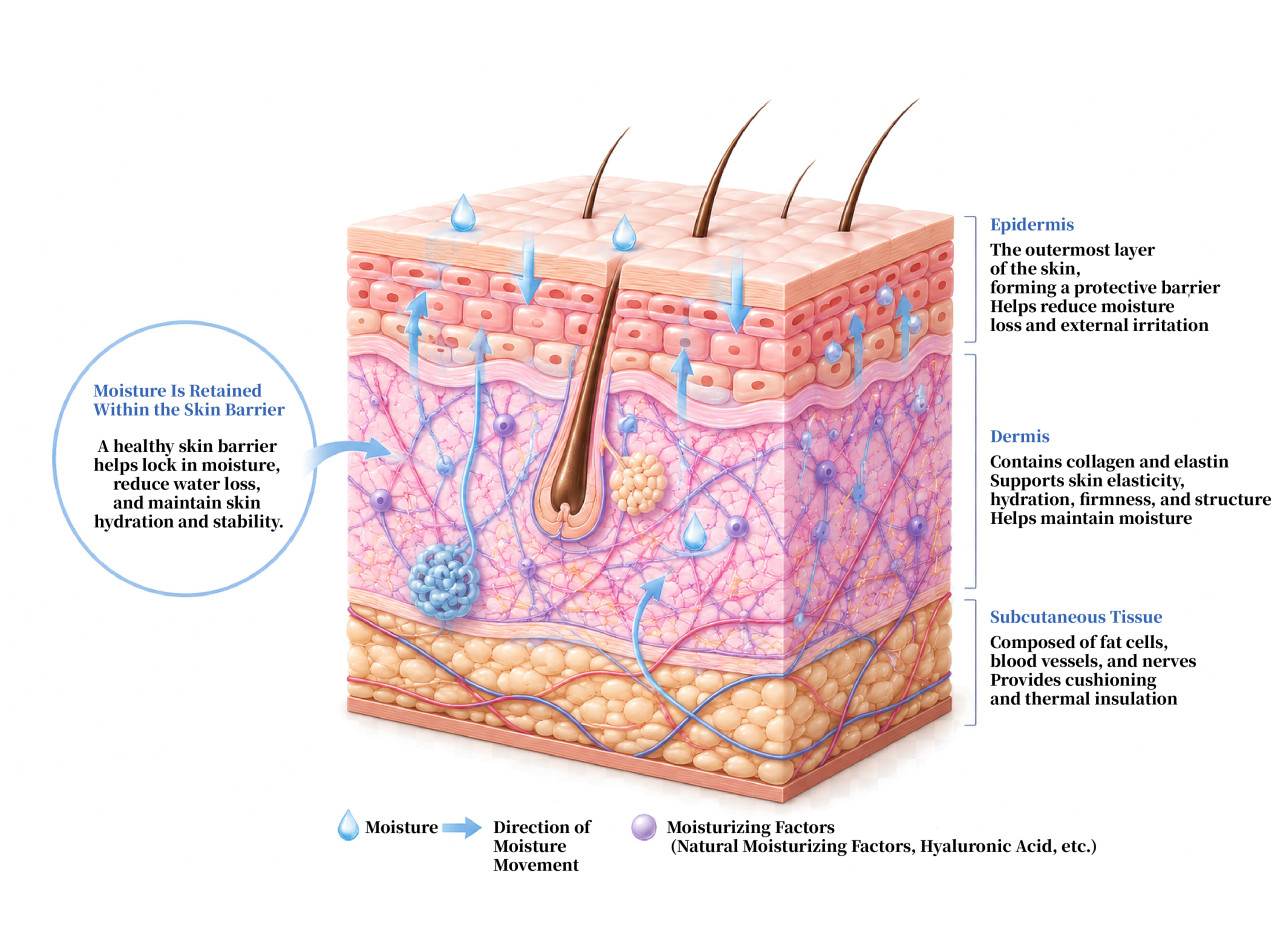 Dryness is not always just a lack of water: skin barrier stability and moisture retention