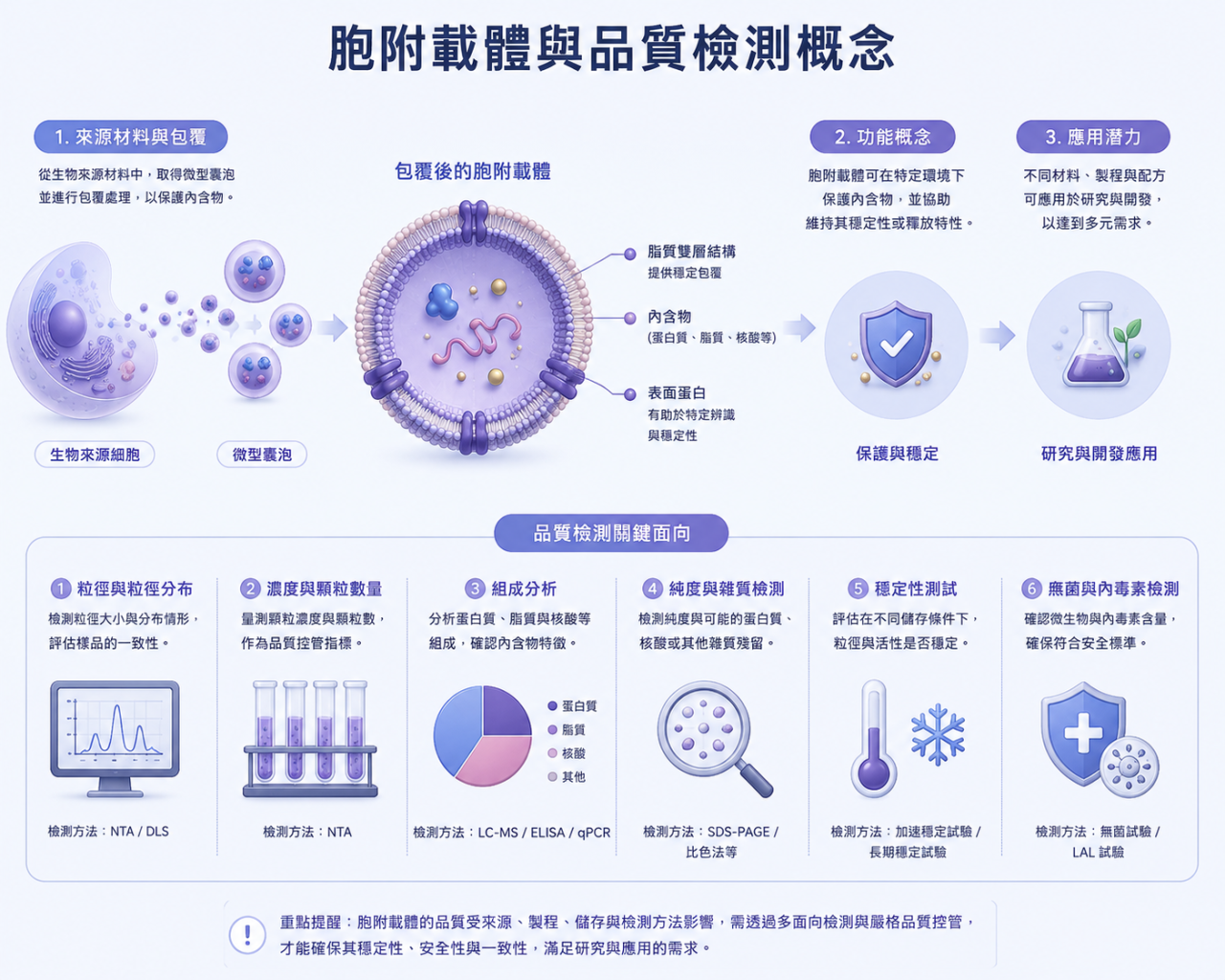 包覆載體與品質檢測概念