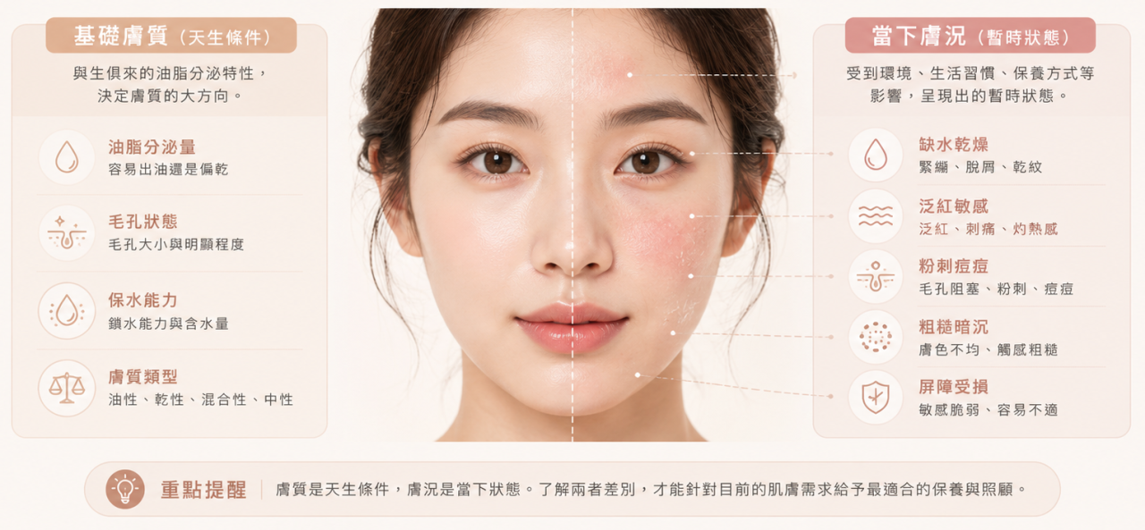 膚質與膚況差異圖解