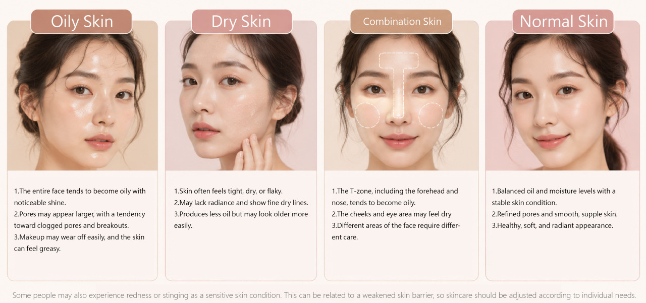 四大Basic Skin Type臉部狀態總覽